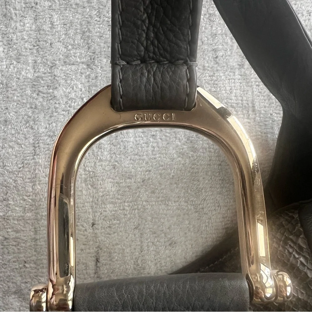 Authentic Gucci Python Greenwich Hobo Handbag (RARE) Grey Python - Picture 8 of 11